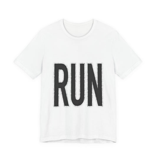 RUN Graphic Tee Running Shirt, Minimal Athletic Typography