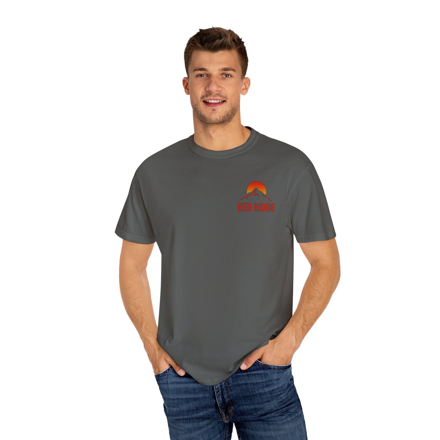 Red Ridge Mountain Sunrise Unisex T-shirt, Comfort Colors 1717