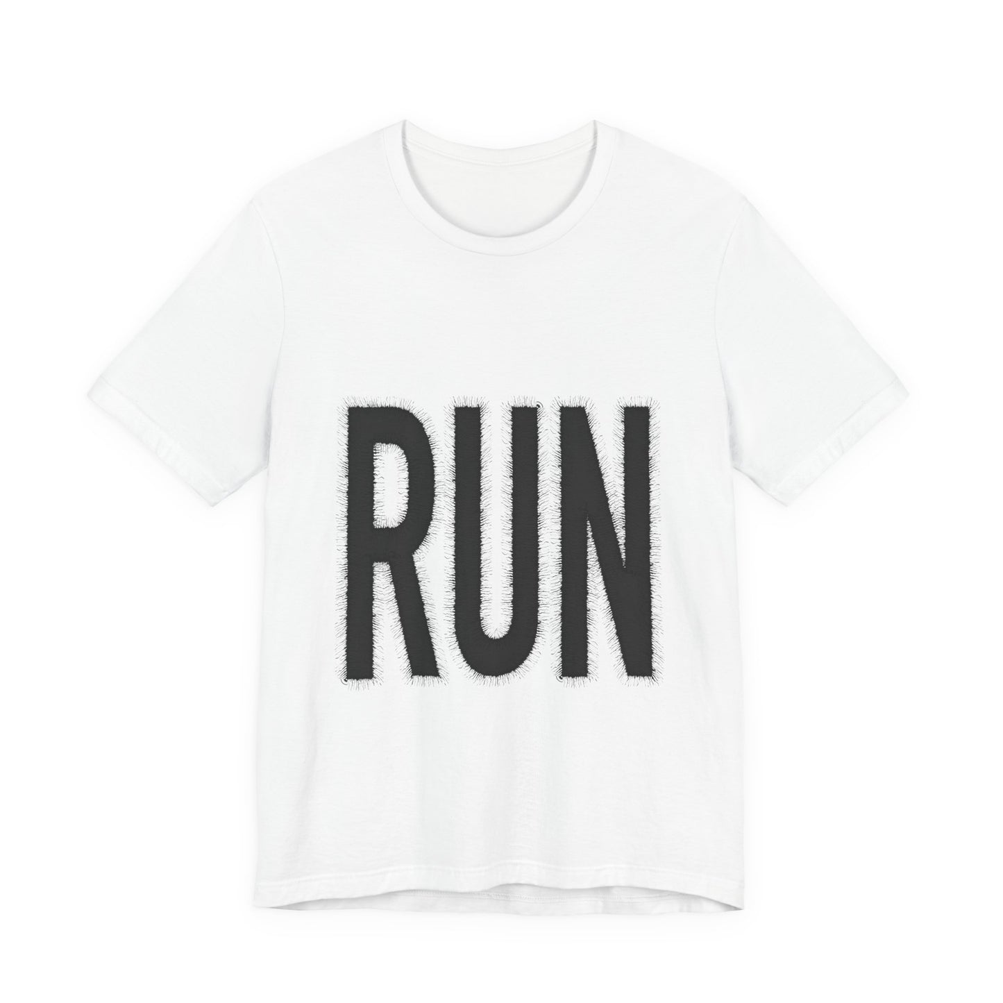 RUN Graphic Tee Running Shirt, Minimal Athletic Typography