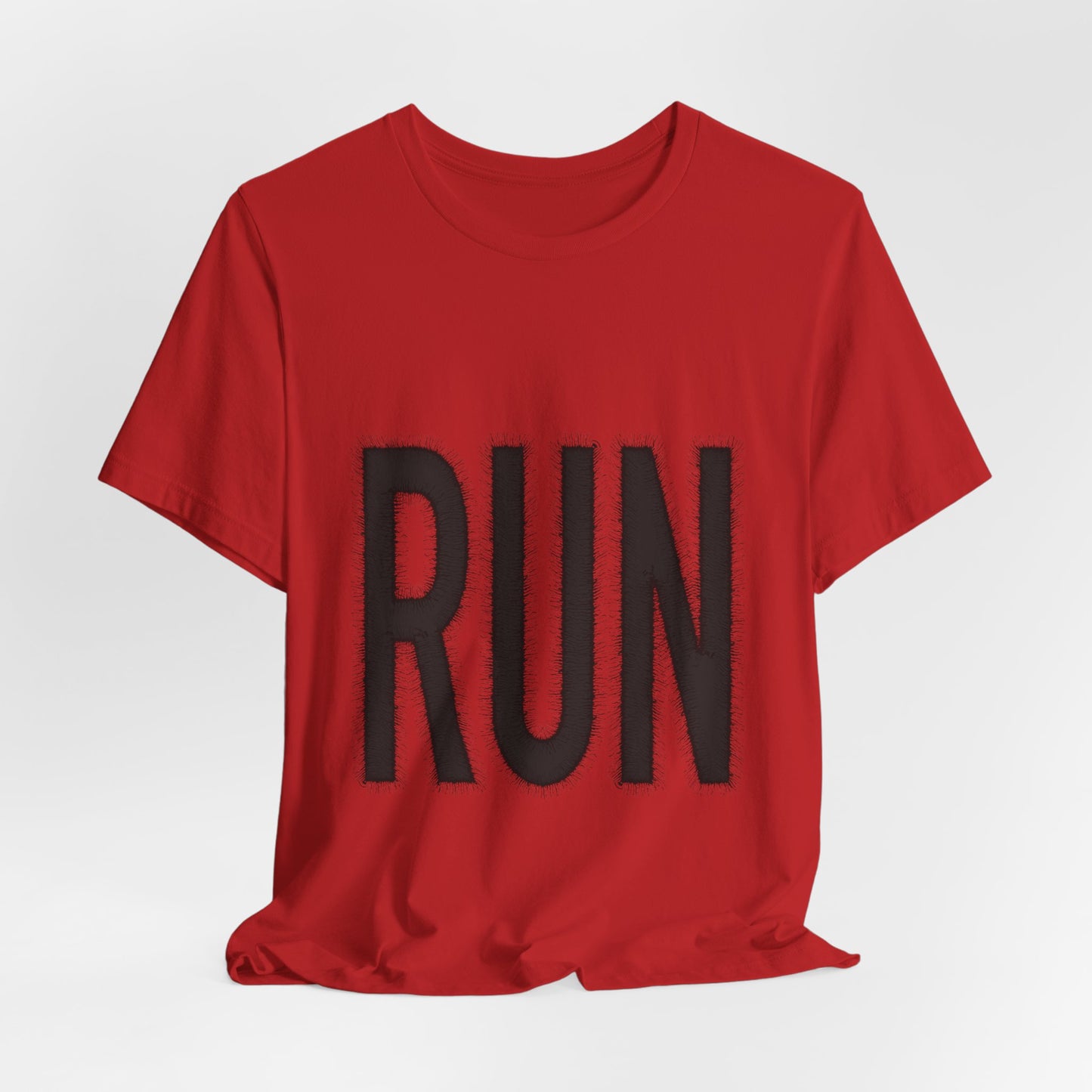 RUN Graphic Tee Running Shirt, Minimal Athletic Typography