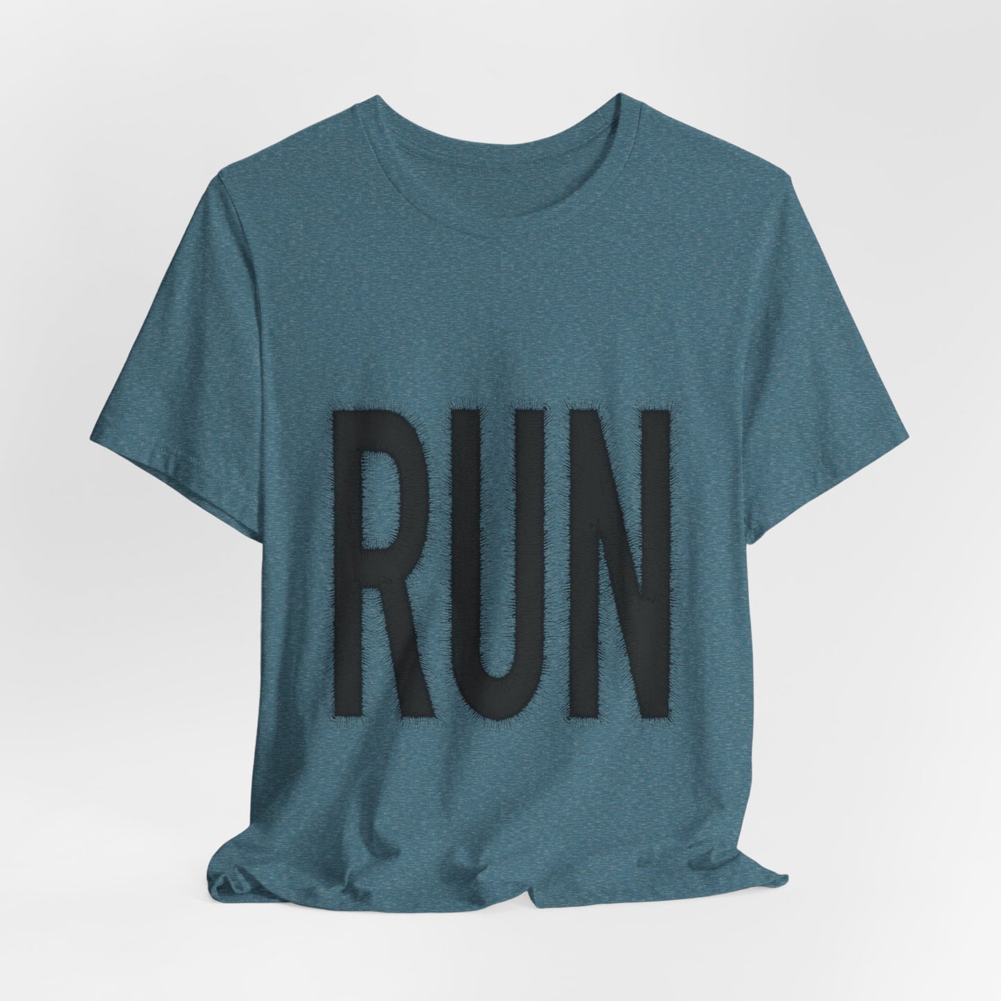 RUN Graphic Tee Running Shirt, Minimal Athletic Typography