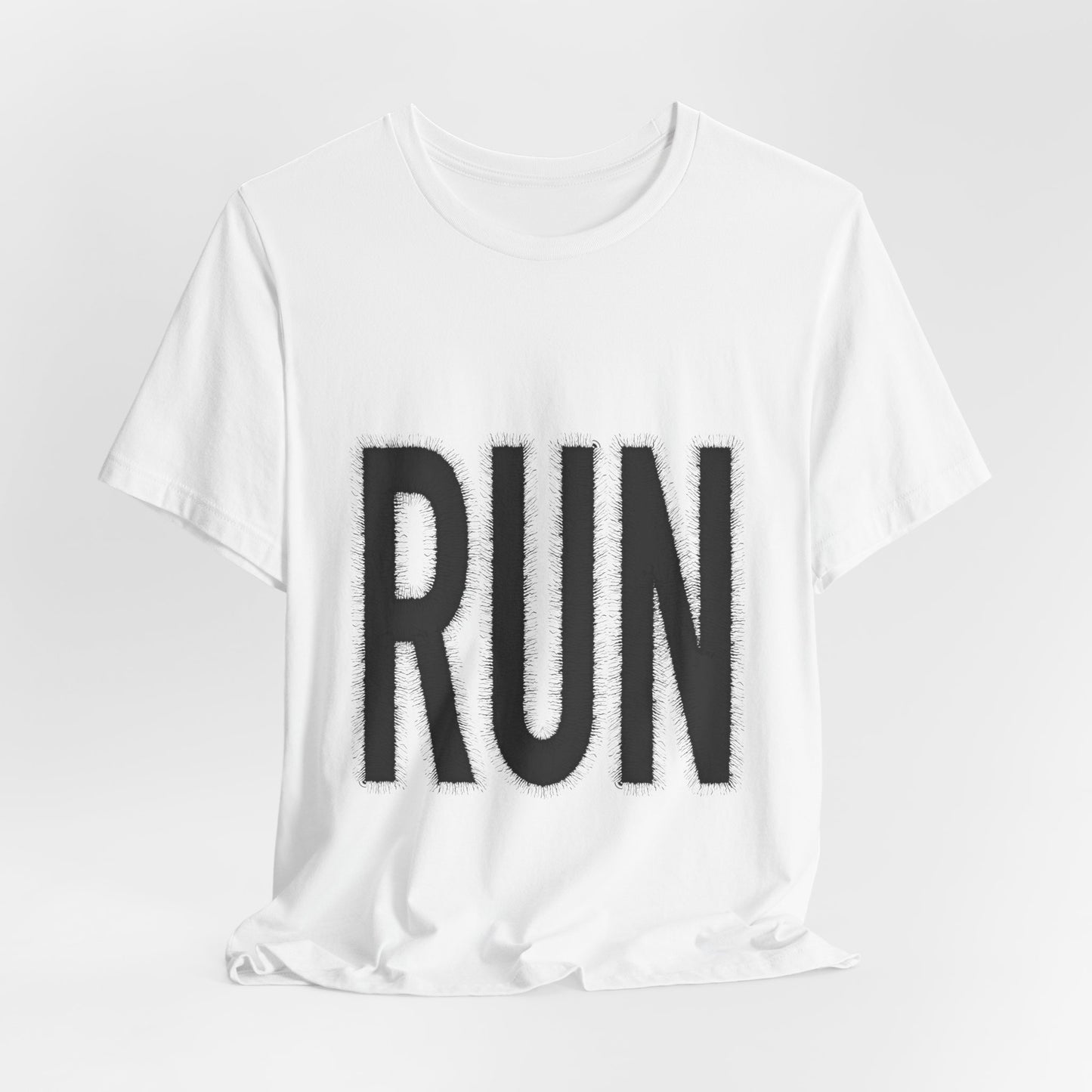 RUN Graphic Tee Running Shirt, Minimal Athletic Typography