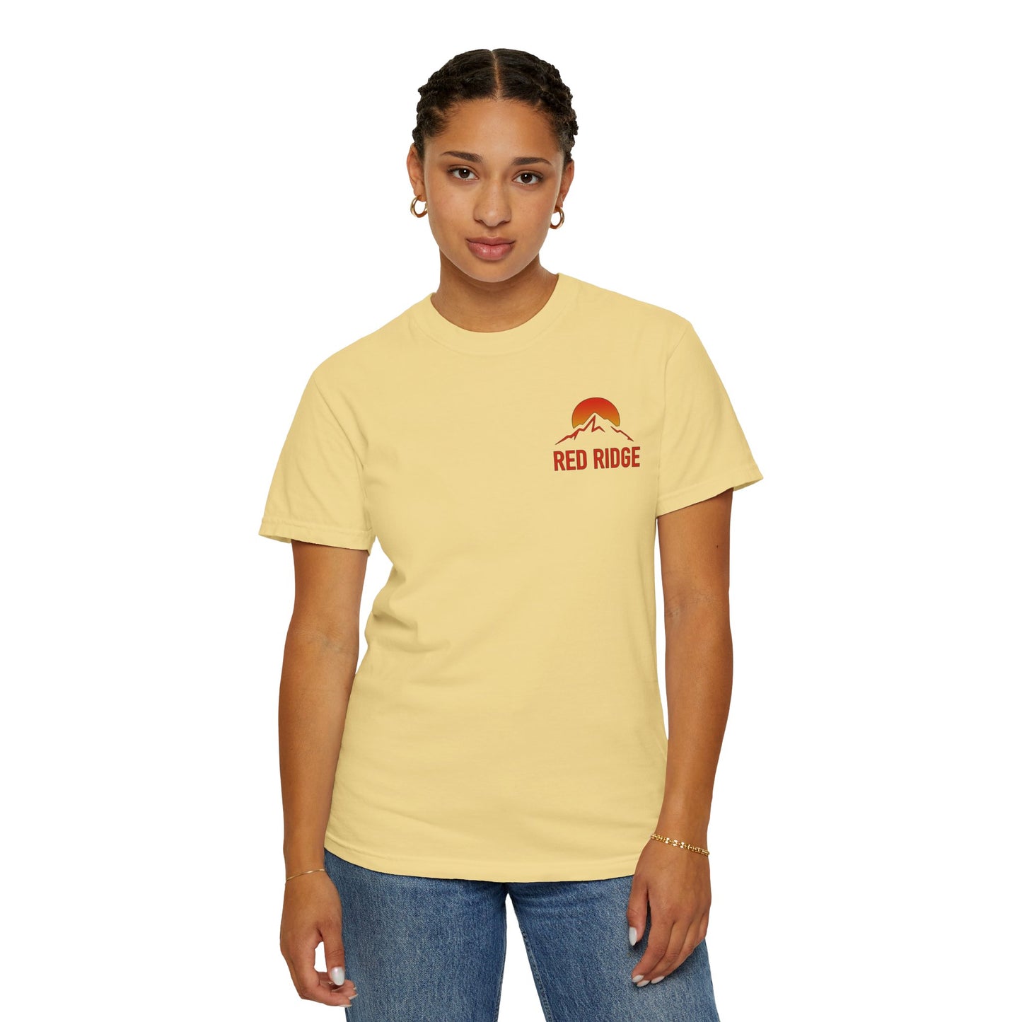Red Ridge Mountain Sunrise Unisex T-shirt, Comfort Colors 1717