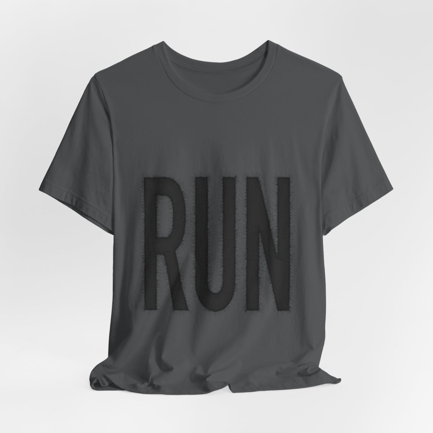 RUN Graphic Tee Running Shirt, Minimal Athletic Typography