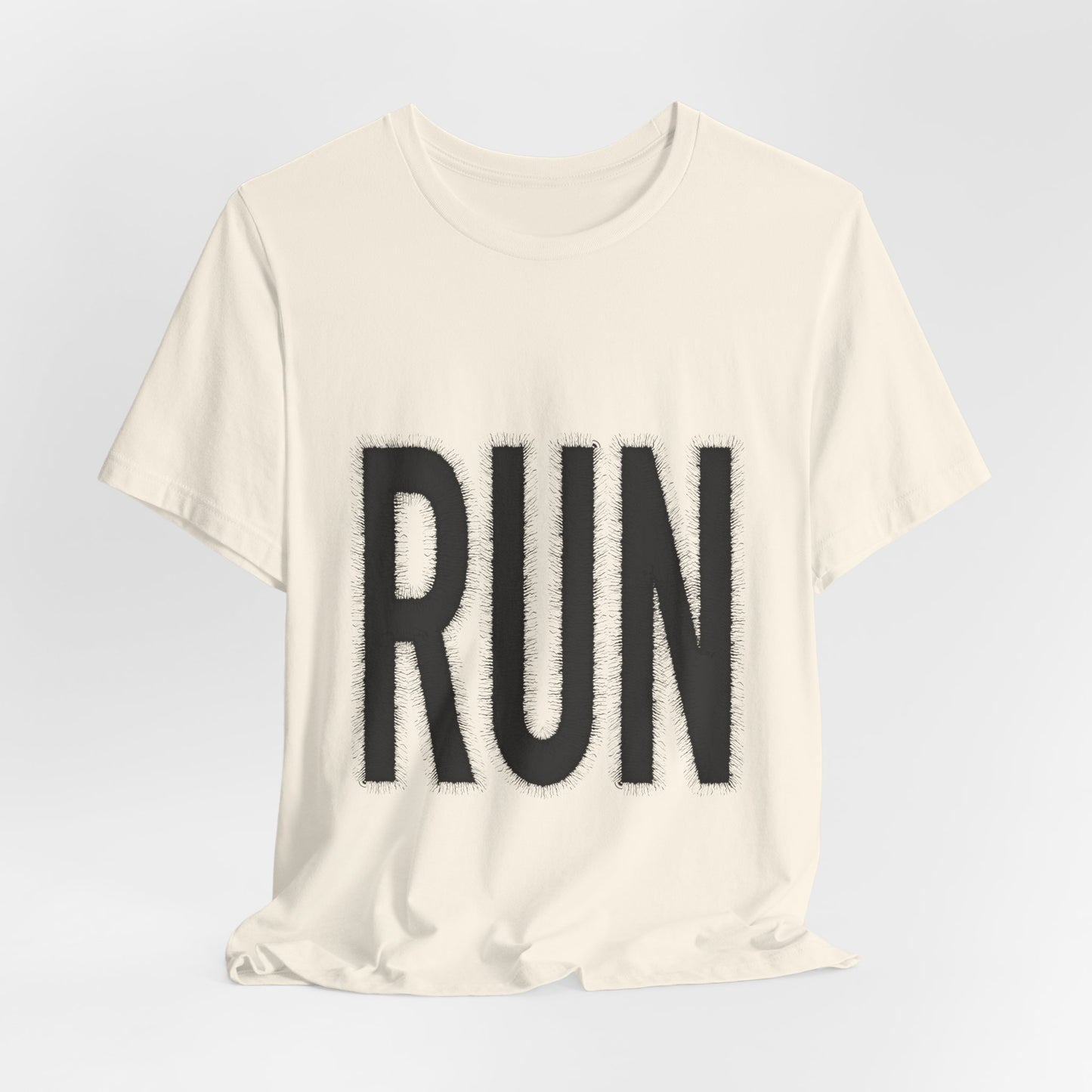 RUN Graphic Tee Running Shirt, Minimal Athletic Typography