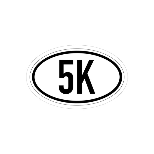 5K Vinyl Sticker, 4 Sizes, Oval Running Decal for Runners & Race Finishers