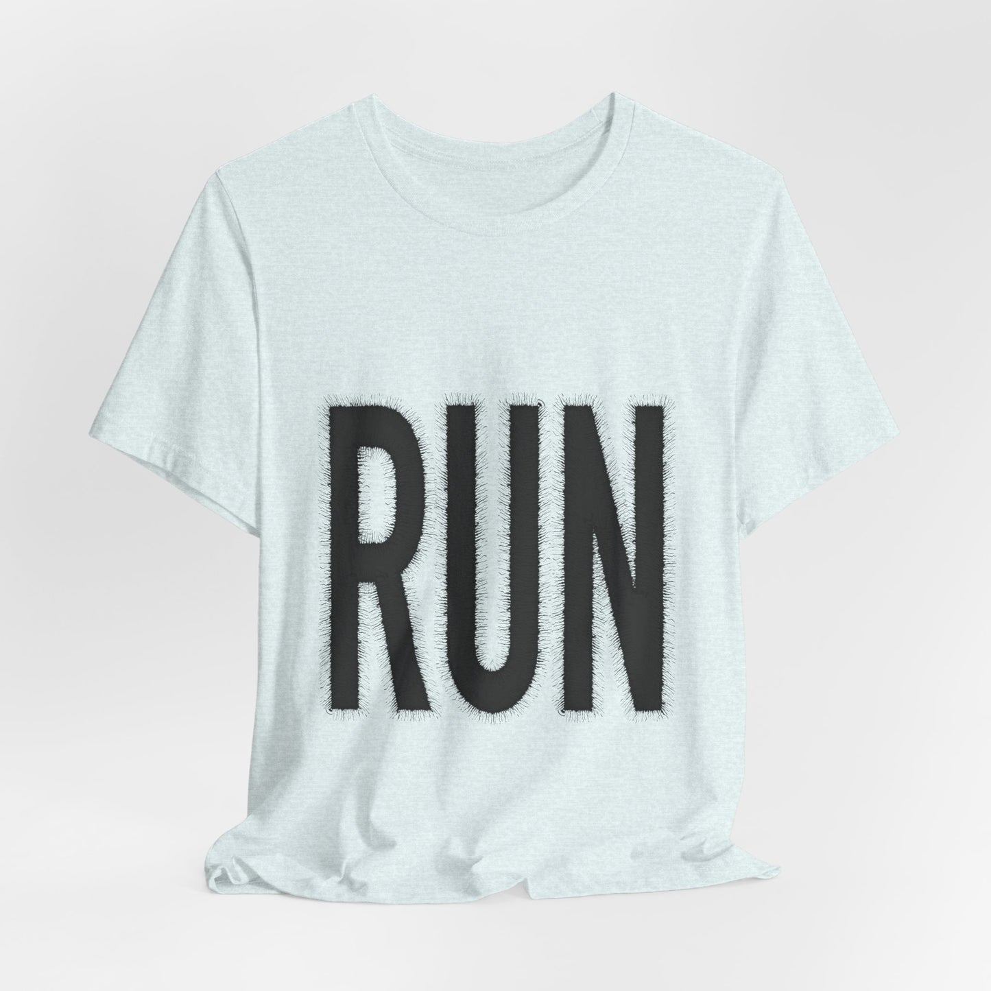 RUN Graphic Tee Running Shirt, Minimal Athletic Typography