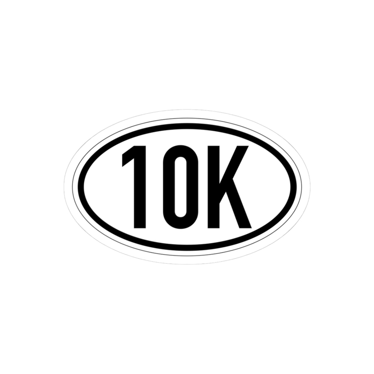 10K Vinyl Sticker, 4 Sizes, Oval Running Decal for Runners & Race Finishers