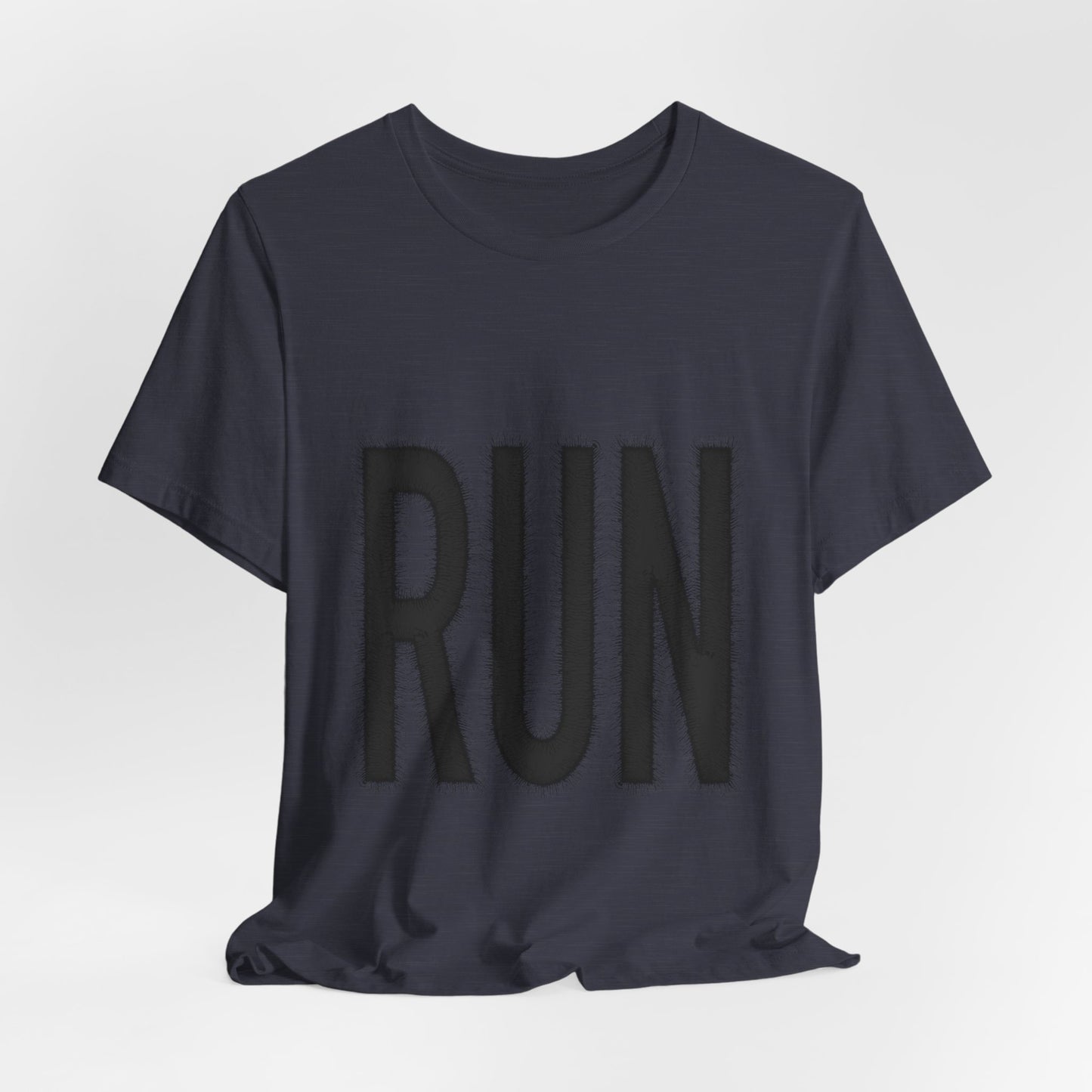 RUN Graphic Tee Running Shirt, Minimal Athletic Typography