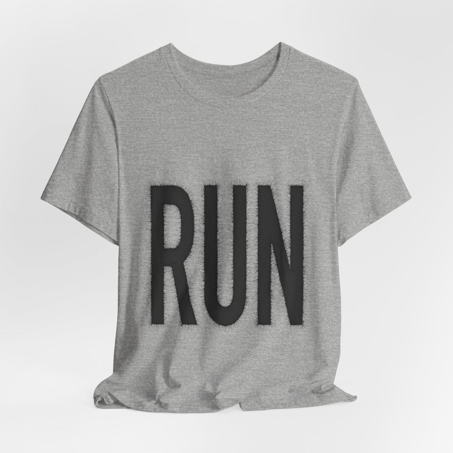 RUN Graphic Tee Running Shirt, Minimal Athletic Typography