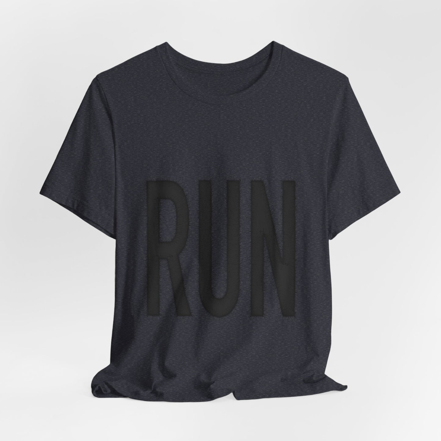 RUN Graphic Tee Running Shirt, Minimal Athletic Typography