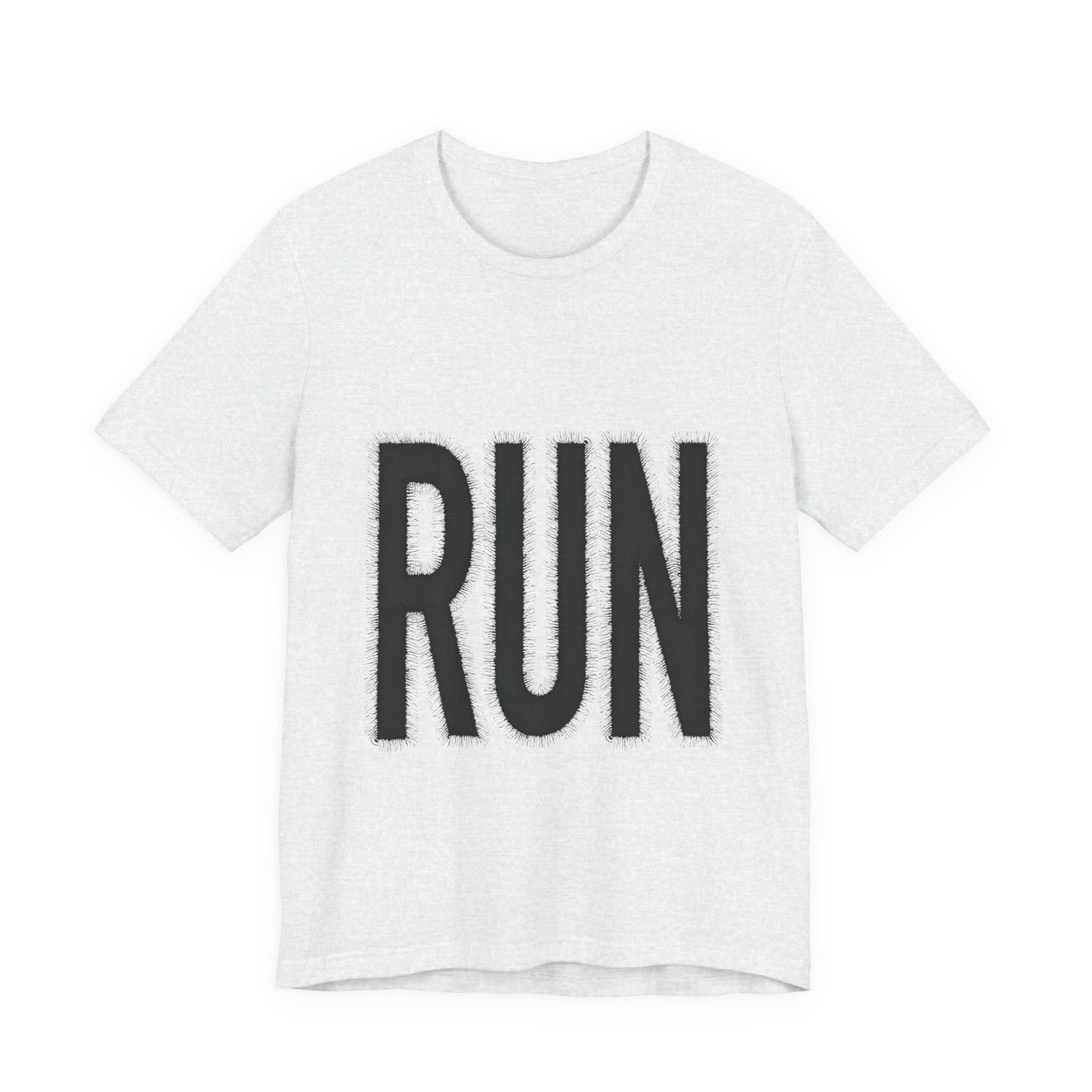 RUN Graphic Tee Running Shirt, Minimal Athletic Typography