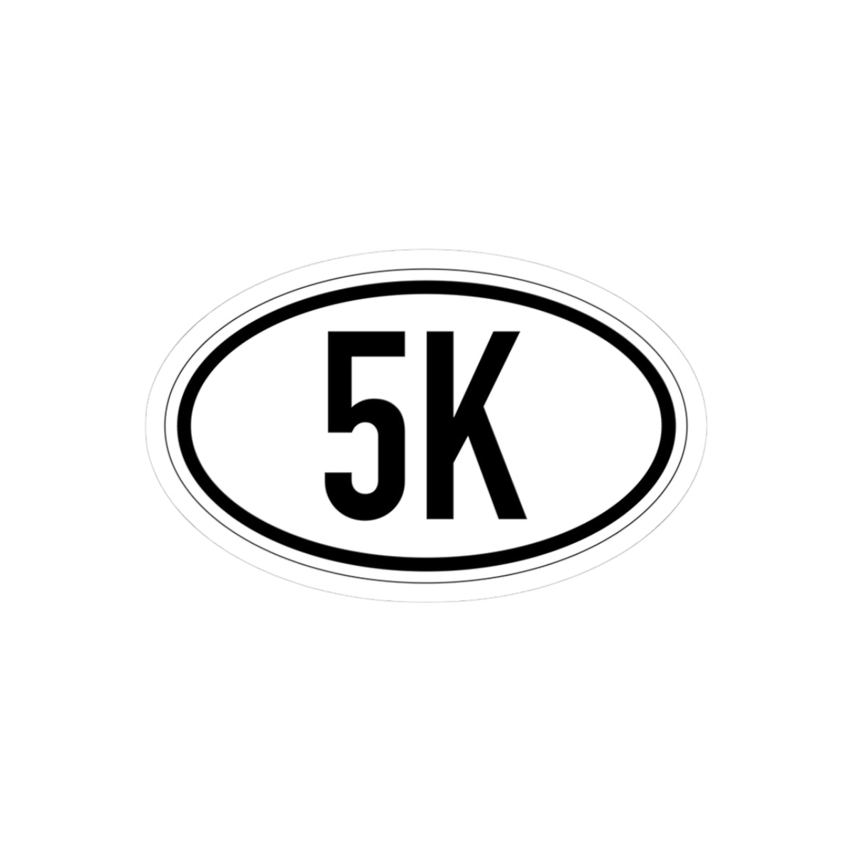 5K Vinyl Sticker, 4 Sizes, Oval Running Decal for Runners & Race Finishers