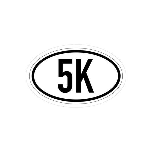 5K Vinyl Sticker, 4 Sizes, Oval Running Decal for Runners & Race Finishers