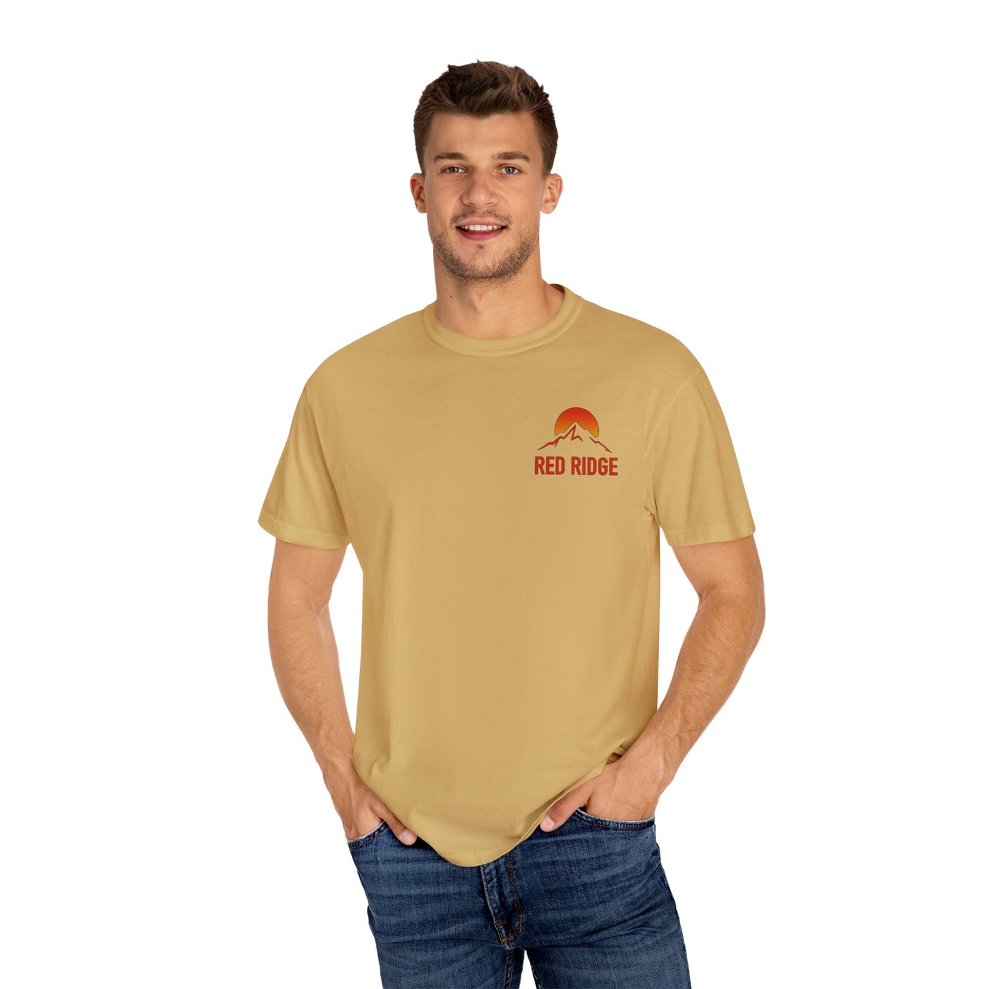 Red Ridge Mountain Sunrise Unisex T-shirt, Comfort Colors 1717
