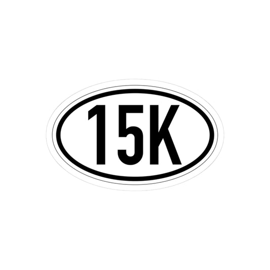 15K Vinyl Sticker, 4 Sizes, Oval Running Decal for Runners & Race Finishers