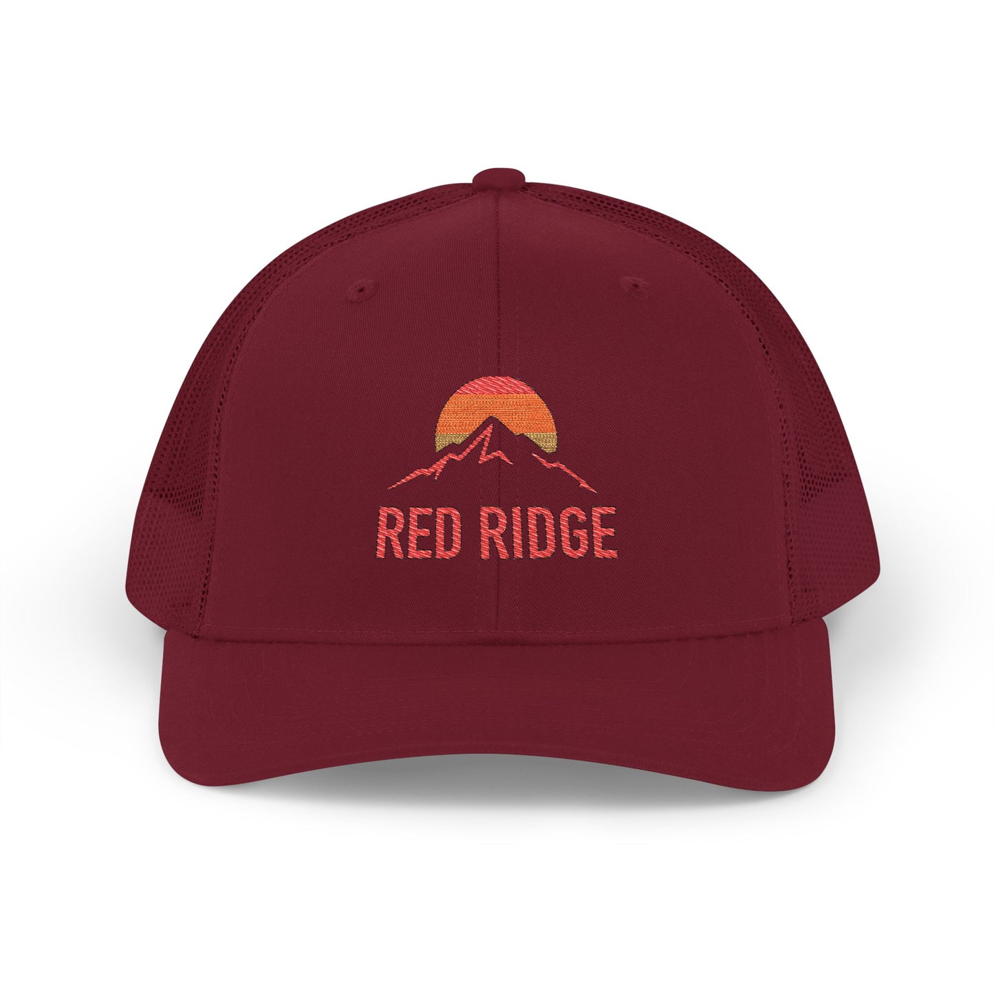 Embroidered Sunrise Richardson 112 Hat, Red Ridge Sunrise, Snapback Trucker Cap, Outdoor Hat, Camping Gear, Gift for Him/Her, Adjustable Cap