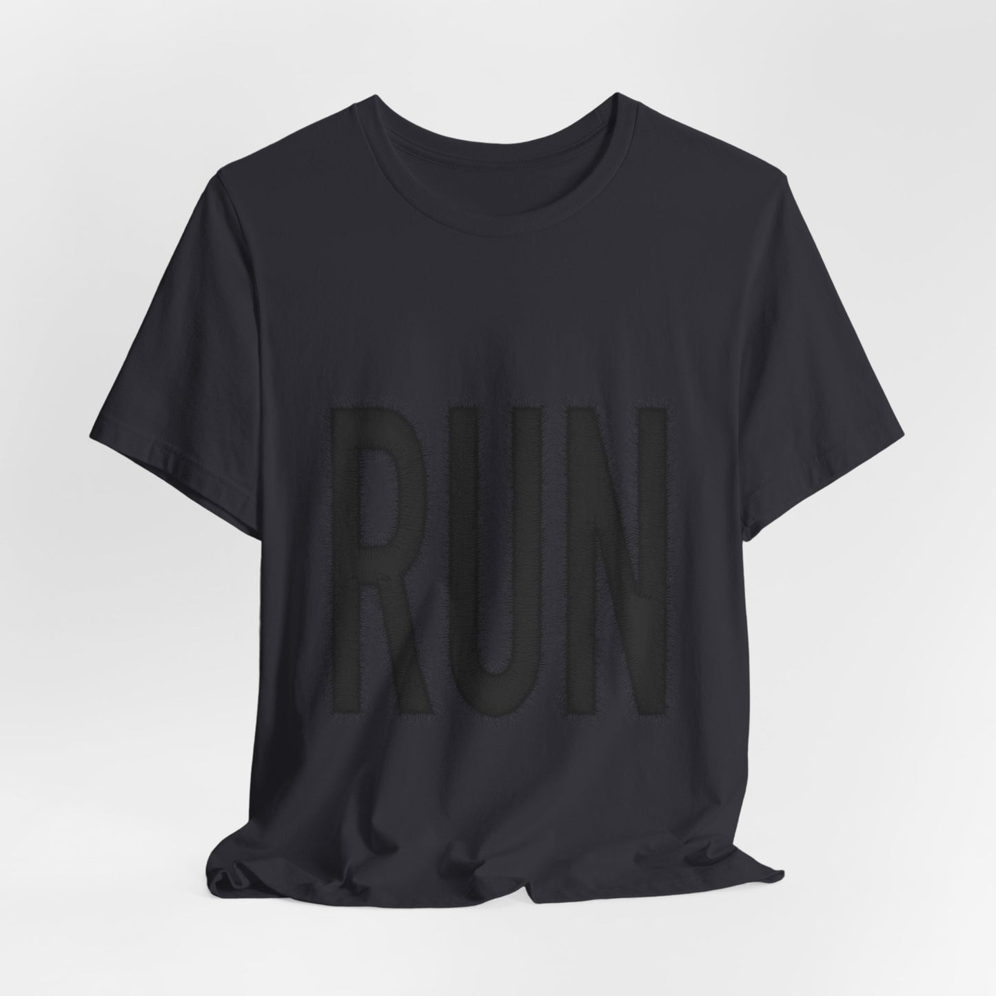 RUN Graphic Tee Running Shirt, Minimal Athletic Typography