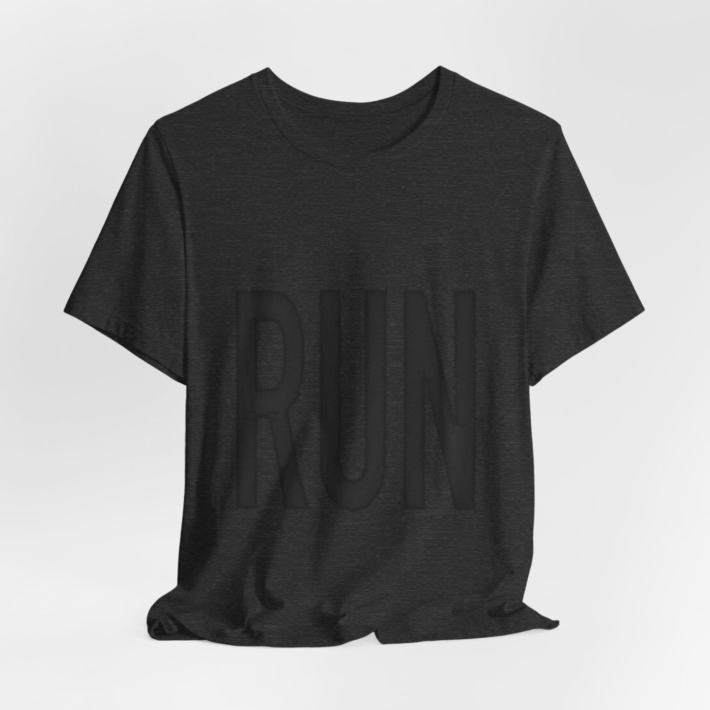 RUN Graphic Tee Running Shirt, Minimal Athletic Typography