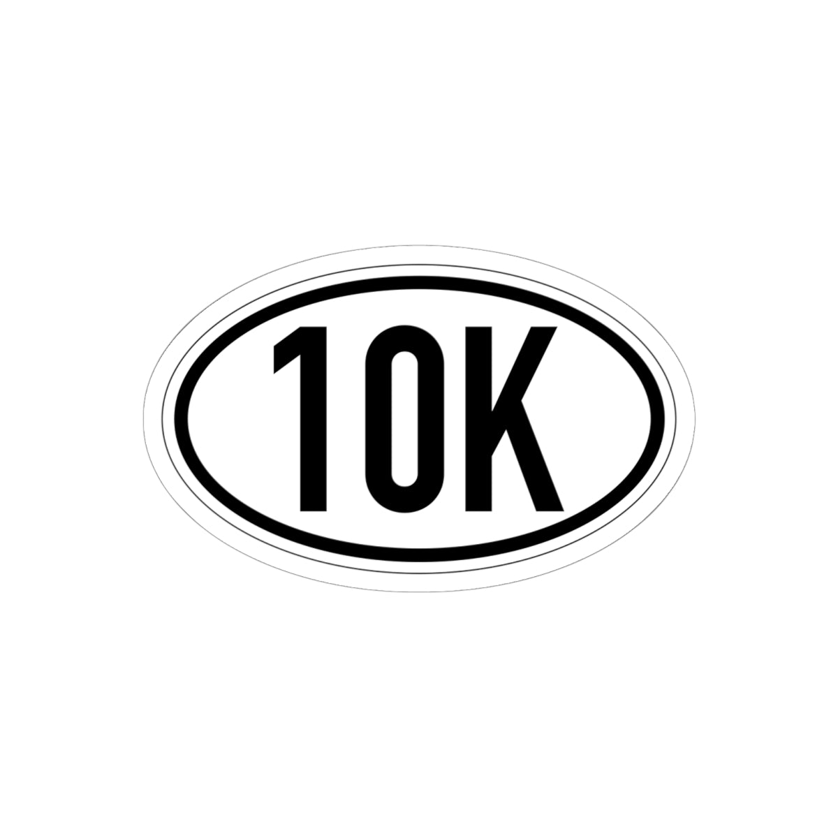 10K Vinyl Sticker, 4 Sizes, Oval Running Decal for Runners & Race Finishers