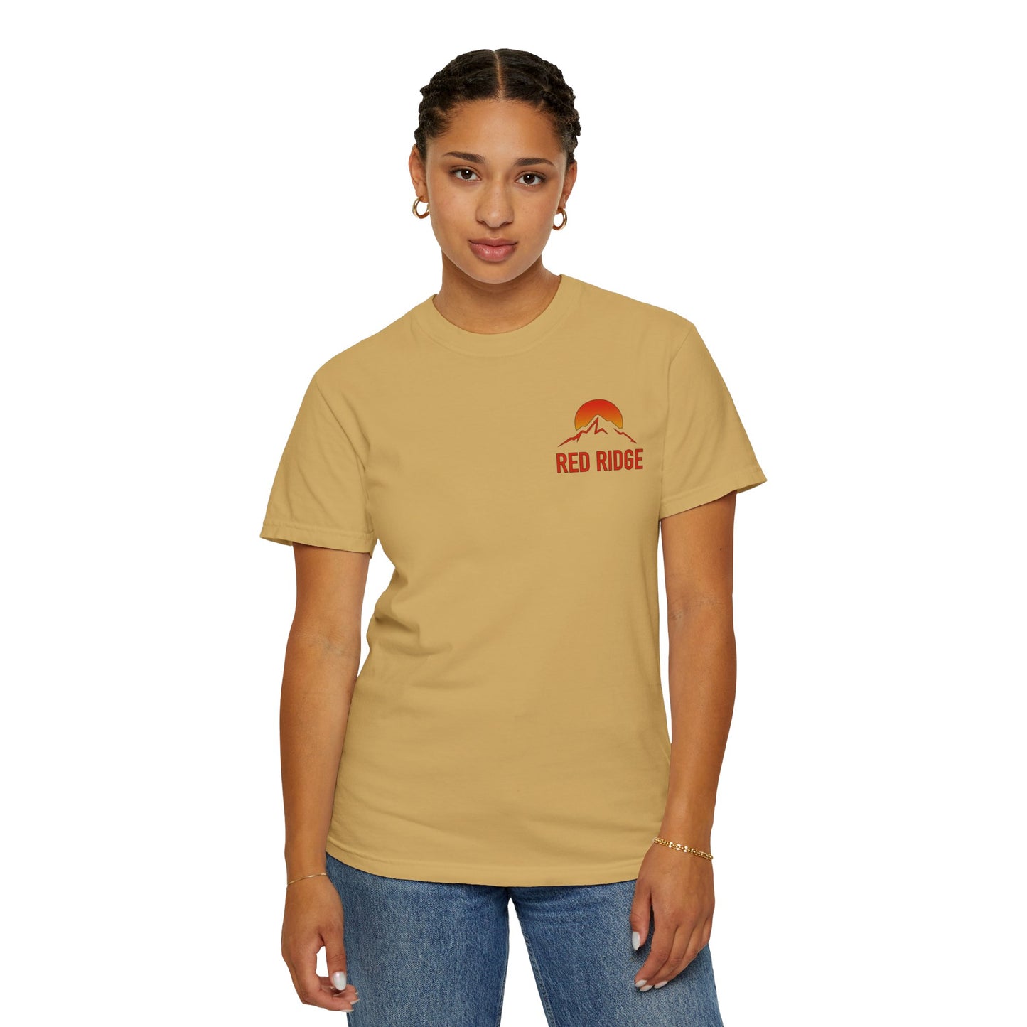 Red Ridge Mountain Sunrise Unisex T-shirt, Comfort Colors 1717