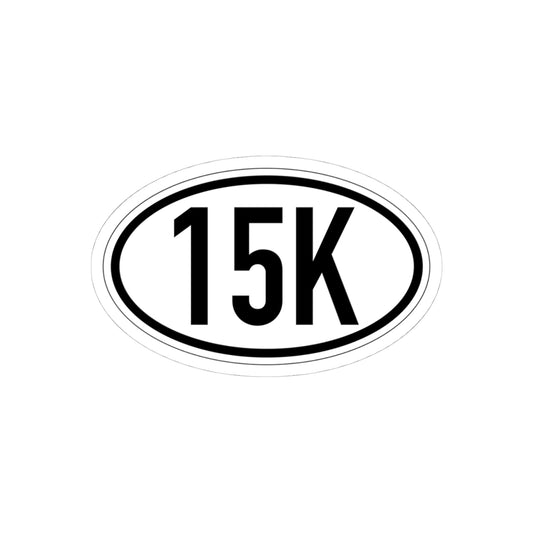 15K Vinyl Sticker, 4 Sizes, Oval Running Decal for Runners & Race Finishers