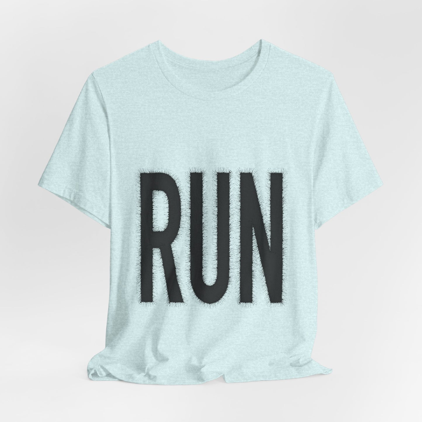 RUN Graphic Tee Running Shirt, Minimal Athletic Typography